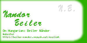 nandor beiler business card